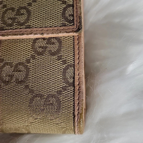 GUCCI Long Wallet CG Canvas Beige Pink Canvas X Leather Authentic‎ Used - Picture 11 of 12